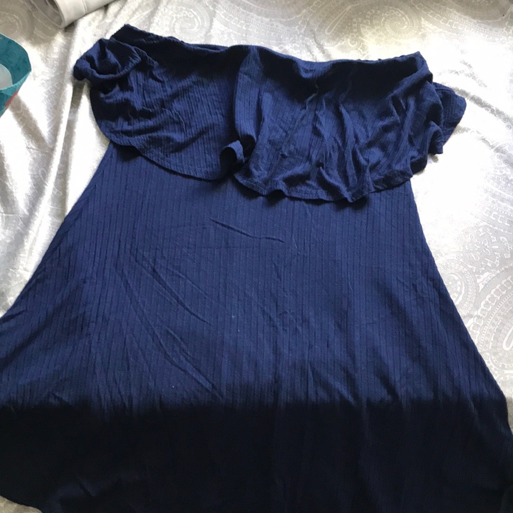Strapless flowy top dress